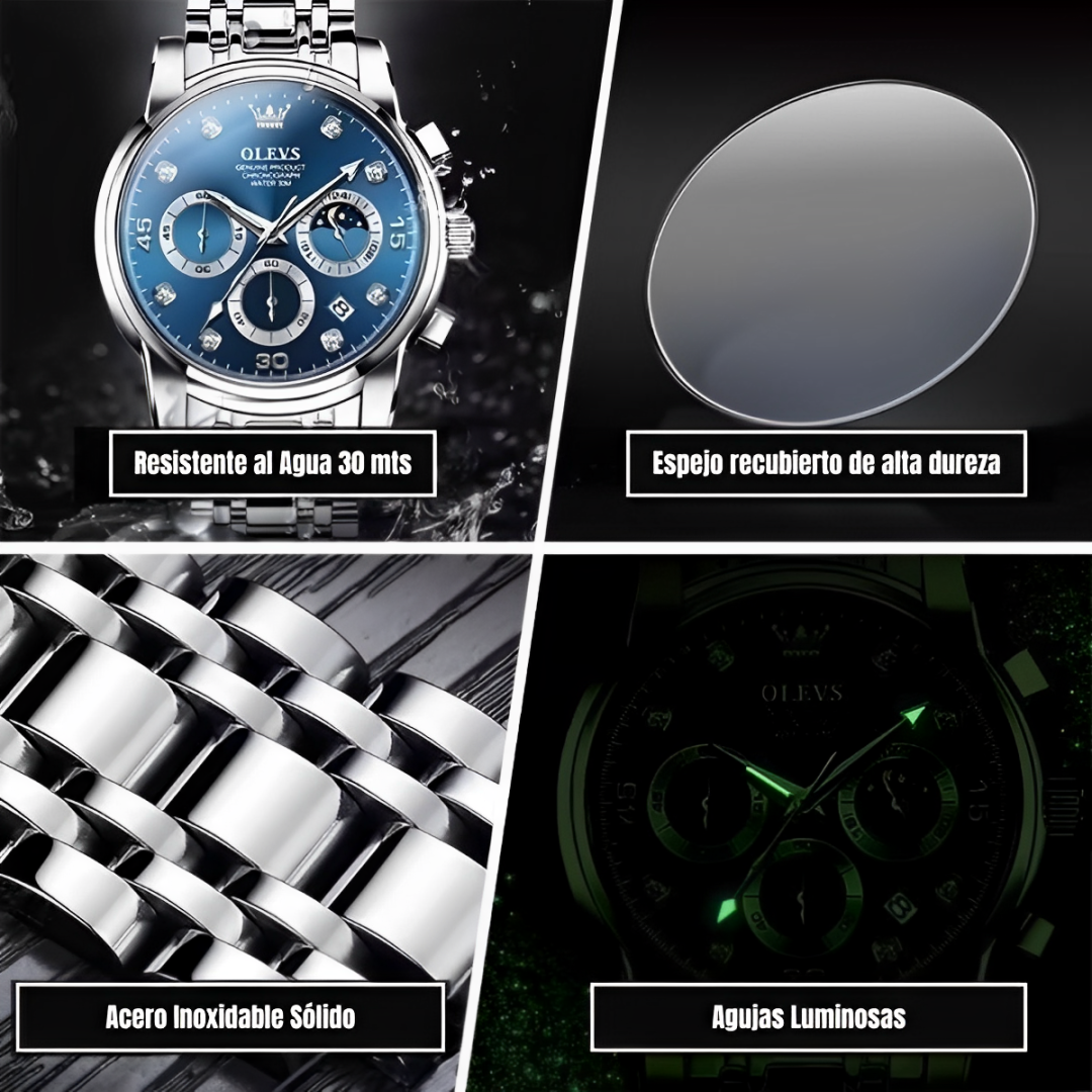 Reloj de Lujo Olevs - Elegancia y Precisión en Acero Inoxidable