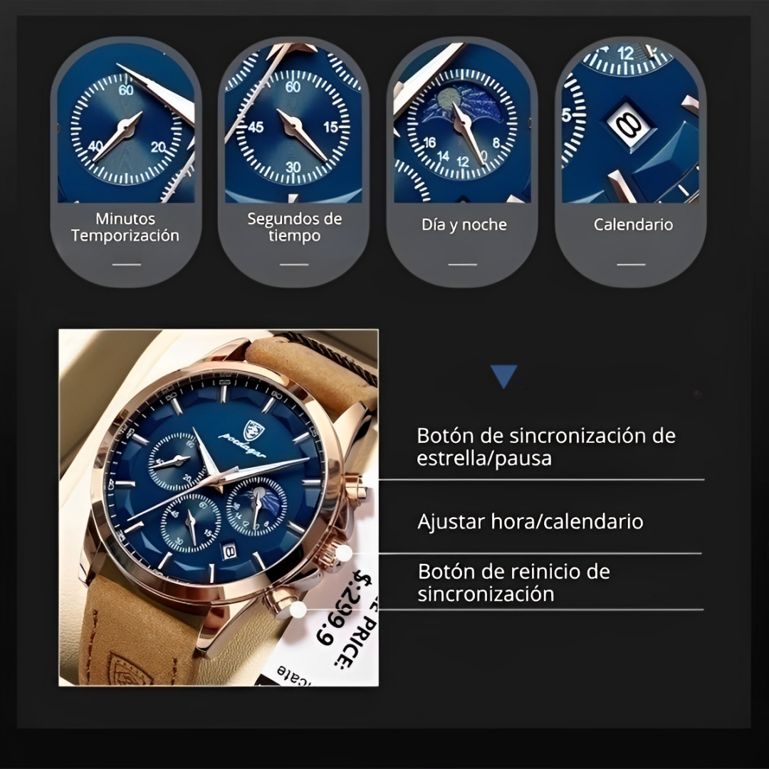Reloj Deportivo de Cuero Poedagar